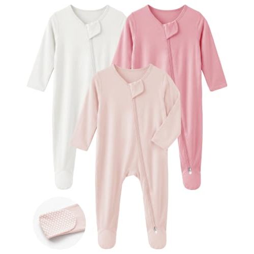 Bamboo Sleepers for Baby Boy, Newborn Footie Footed Pajamas, Bamboo Viscose Infant Onesies Clothing Long Sleeve