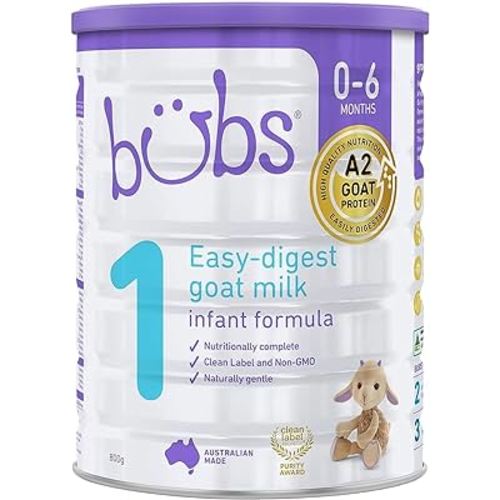 Bubs Goat Milk Infant Formula Stage 1, Infants 0-6 months, Made with Fresh Goat Milk, 28.2 oz