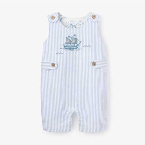 Boat Embroidered Oxford Stripe Jon Jon – Elegant Baby
