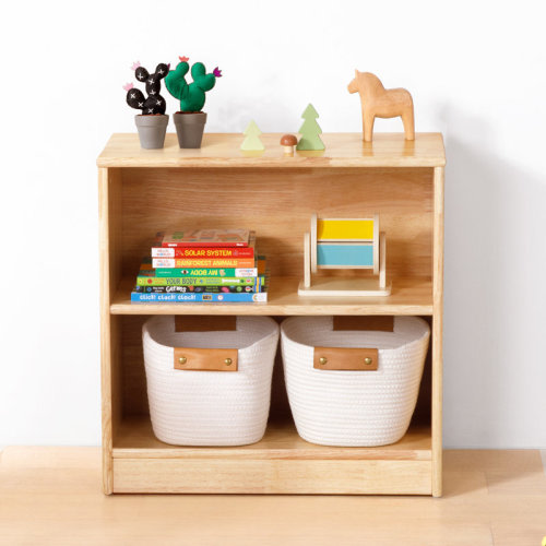 Latitude Run® Rubber Wood 2-tier Montessori Shelf And Toy Storage, 23.6" L & Reviews | Wayfair