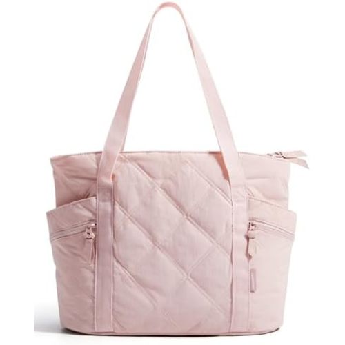 BAGSMART Crush Tote Bag for Women, 20L Puffer Work Tote with Zipper, Travel Essentials Quilted Nurse Hospital Bag