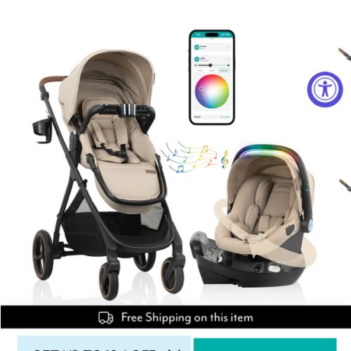 Shyft Intuiti+ Travel System featuring Revolve180 LiteMax™ NXT Rotating Infant Car Seat with SensorySoothe