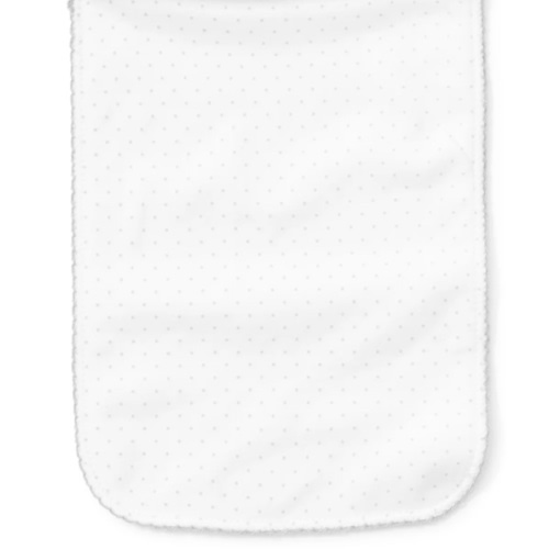 White/Silver New Kissy Dots Print Burp