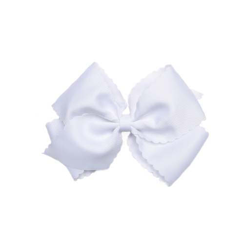 Moonstitch Grosgrain Hair Bow, White with Light Pink Stitch – Stitchy Fish