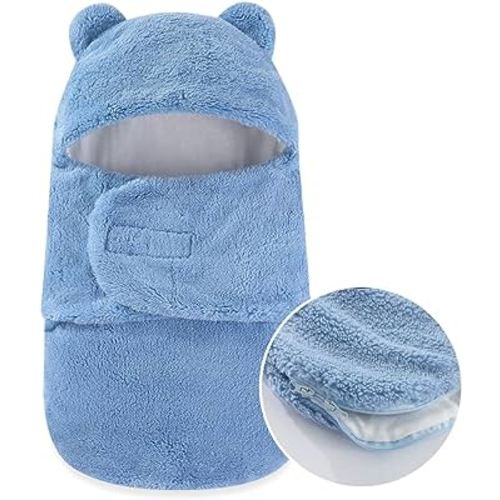 Baby Winter Fleece Swaddle Blanket 0-3 Months Boys Girls Warm Adjustable Newborn Swaddling Wrap Soft Plush Sleeping Sacks