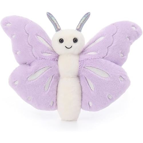 Apricot Lamb Purple Butterfly Stuffed Animals for Kids, Soft Cute Plush Toys for Baby Girl and Boy, 7.5 Inches