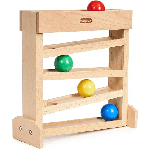 Montessori Ball Drop Toy, Wooden Ball Tracker, Early Developmental Pound A Ball Toys for Toddlers for 1-3 Year Old, Montessori Ball Run Toys, Boys Girls Baby Birthday Gift