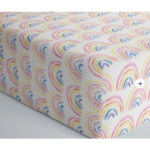 Pastel Rainbows Fitted Crib Sheet - Little Sleepies