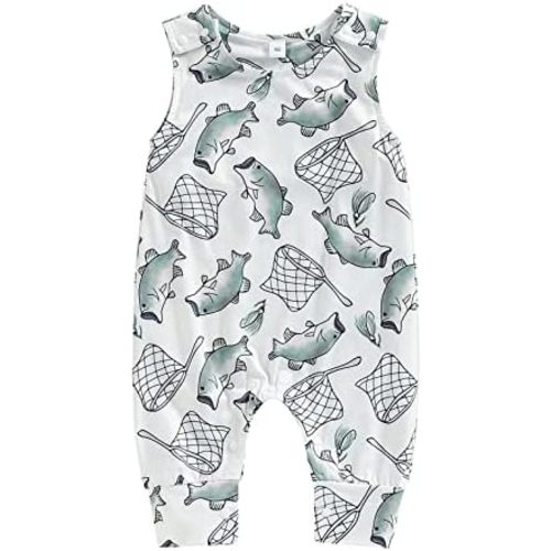 Newborn Toddler Baby Girl Boy Sleeveless Cartoon Romper Bodysuit Jumpsuit Animal One Piece Outfit Summer Clothes