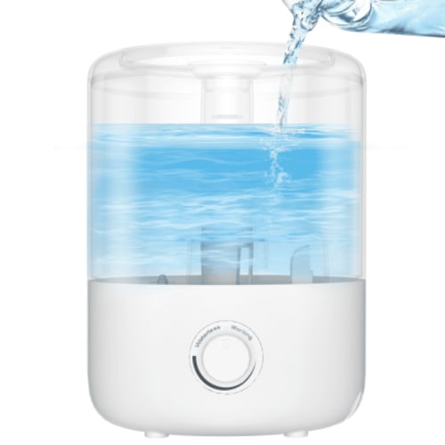 BCOOSS Cool Mist Humidifier for Room Baby Home 4L Double Nozzle Liquid Vaporizer with Filter for Bedroom White