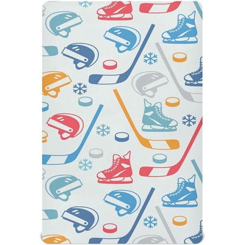Sports Hockey Fitted Crib Sheet for Boys Girls Baby Crib Sheet Crib Mattress Sheet Mini Crib Sheets Fitted for Infant Baby,52 X 28 in