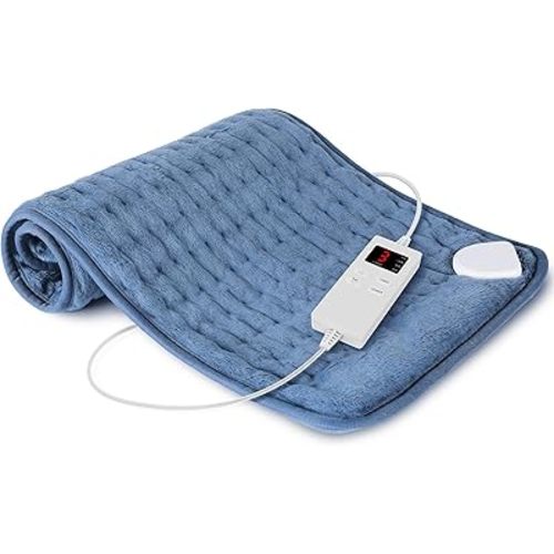 Heating Pad for Back, Heating Pad for Period Cramps with 6 Heat Settings & Timer, Portable Electric Heating Pads for Neck and Shoulders, Christmas Gifts for Women, Men, Blue…