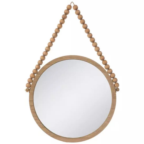Hobby lobby boho mirror with beads brown wood nursery - Google Search