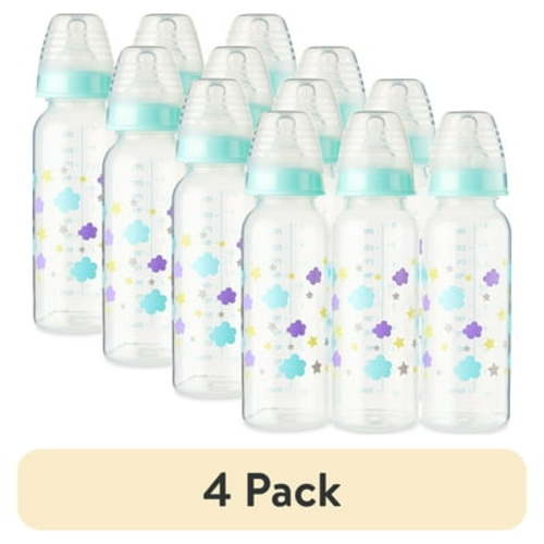 (4 pack) Parent's Choice Bottle, 3 Pack, 9 Fl oz, Newborns, Unisex, Cloud Print