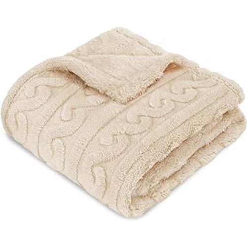 HOMRITAR Baby Blanket for Boys or Girls 3D Fluffy Fuzzy Toddler Blanket Soft Warm Cozy Flannel Fleece Warm Blanket, Infant or Newborn Receiving Blanket (30x40inch,Beige)