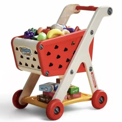 Shopping Cart Toy with Grocery Set - Kidzly