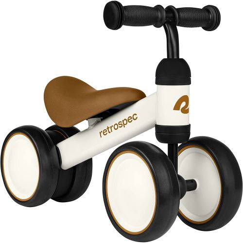 Retrospec Cricket Baby Walker Balance Bike with 4 Wheels for Ages 12-24 Months - Toddler Bicycle Toy for 1 Year Old’s - Ride On Toys for Boys & Girls