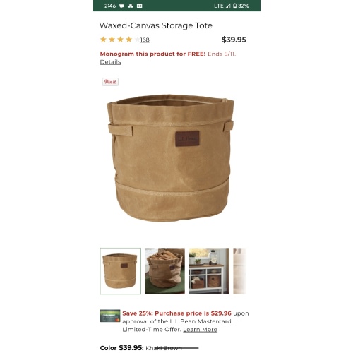 Waxed-Canvas Storage Tote | Baskets & Totes at L.L.Bean