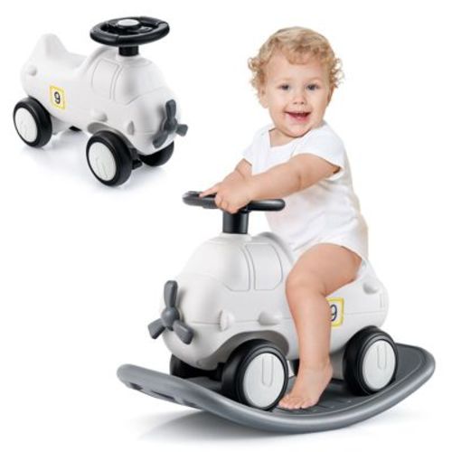 Costway 3-in-1 Rocking Horse & Sliding Car w/ Detachable Balance Board Indoor & Outdoor