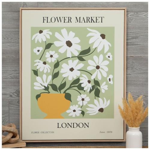 Flower Market Framed Canvas Wall Decor
