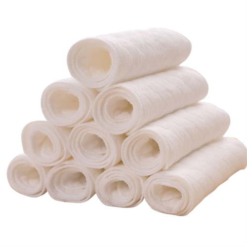 Happon Reusable Cloth Diaper Inserts, 30 Pcs Breathable Cotton Baby Nappies Newborn Washable Absorbent Nappy Liners for Babies and Toddlers White