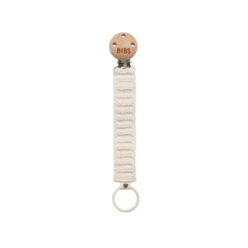 Bibs Knitted Pacifier Clip Newborn and Up - Ivory