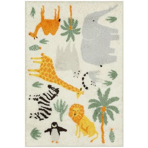 The Big One Kids™ Rug Jungle Animals Nursery Playroom or Bedroom Washable Shag