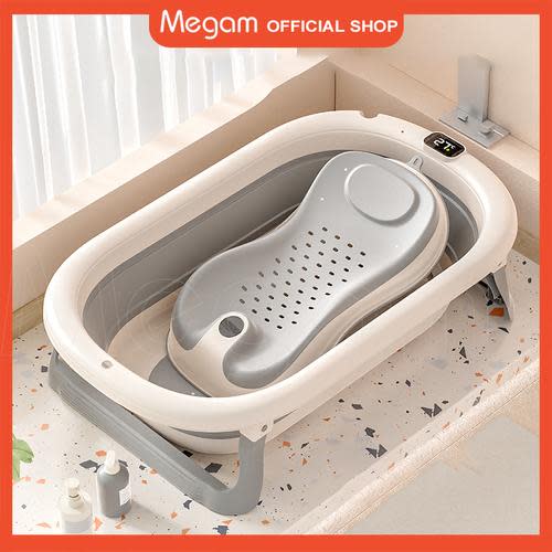 Promo MEGAM Bak Mandi Bayi Portable Lipat Tempat Mandi Anak Foldable Baby Bathtub Kolam Bayi HOE201 - Abu-abu - Kota Tangerang - Megam.id | Tokopedia