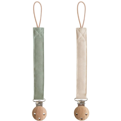 Amazon.com : mushie Linen Baby Pacifier Clip Holder | Soft Fabric Strap, 2-Pack (Olive/Shifting Sand) : Baby