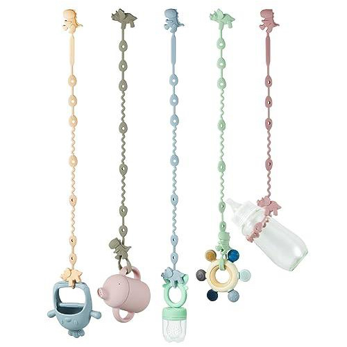 Dinosaur Silicone Pacifier Teether Harness Straps(5 Pack) – PandaEar