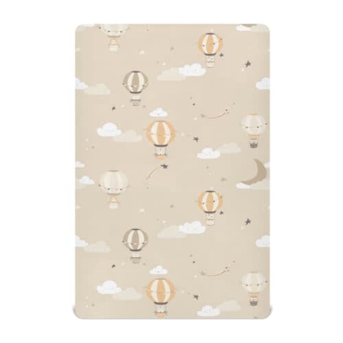 KEEPREAL Fitted Crib Sheets for Boys Girls, Soft Breathable Comfortable Hot Air Balloon Baby Sheet Set, Crib Sheets Fits Standard Crib and Toddler Mattress