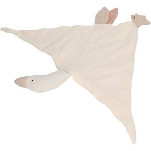 Hztyyier Cotton Goose Security Blanket for Newborns (Ivory White)