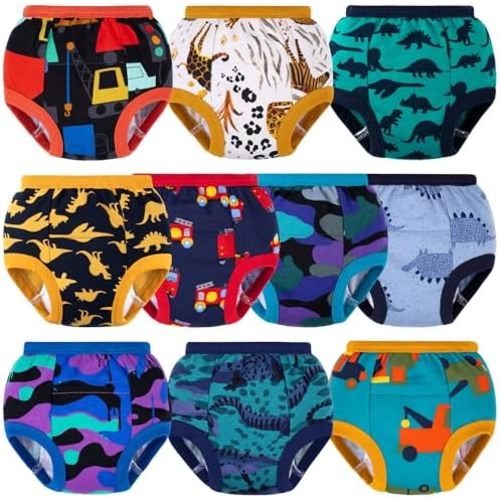 BIG ELEPHANT Toddler Training Pants, Soft Cotton Absorbent Training Underwear for Baby Boys & Girls