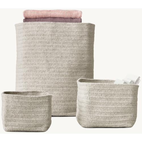 Heathered Wool Storage Basket | RH