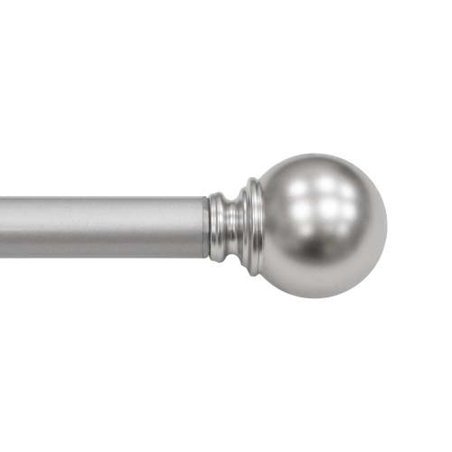 Mainstays 1" Ball Single Curtain Rod, Nickel, 30-84"