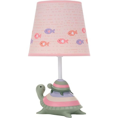 Lambs & Ivy Sea Dreams Turtles Nursery Lamp with Shade & Bulb - Pink