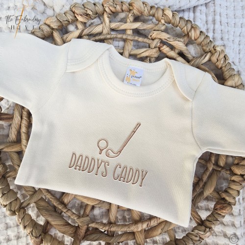 Embroidered Daddy&#39;s Caddy ONESIES® brand, Baby Golf Club, Daddy&#39;s Golfing Buddy, Pregnancy Baby Announcement, Unique Bodysuit, Misc 285