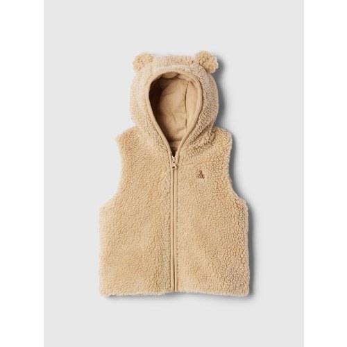 Baby Sherpa Bear Vest in travertine brown, size: 12-18 M