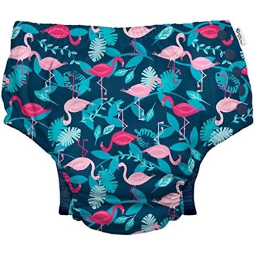 green sprouts Snap Reusable Absorbent Swimsuit Diaper, Light Pink Pinstripe, 24 Month