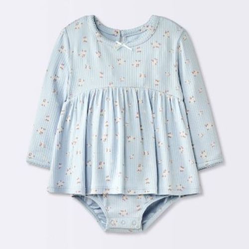 Baby Girls' Floral Skirted Bodysuit - Cloud Island™ Blue 0-3 or 6-9
