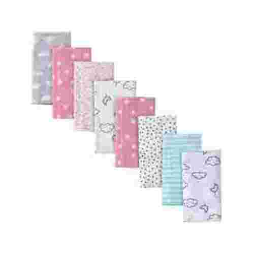 Gerber 100% Cotton Newborn Infant Baby Girls' Flannel Burp Cloths, 4-Pack
