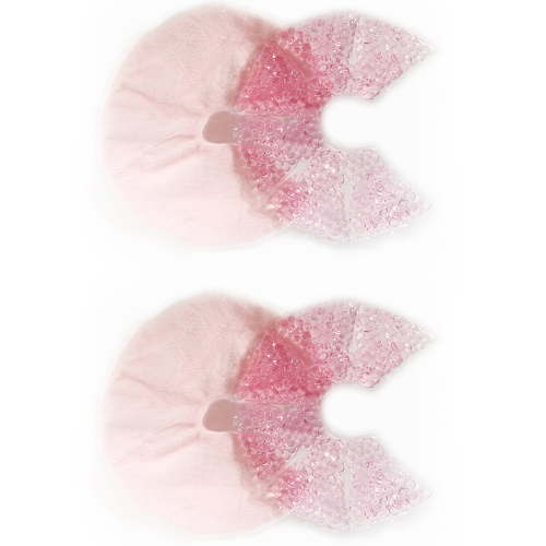 2Pack Hot/Cold Breast Gel Bead Ice Packs Breast Cooling/Heat Pads Relief for Breastfeeding, Hot and Cold Breast-Pads with 2 Soft Covers, Support for Breastfeeding and Pump Aid (Pink)