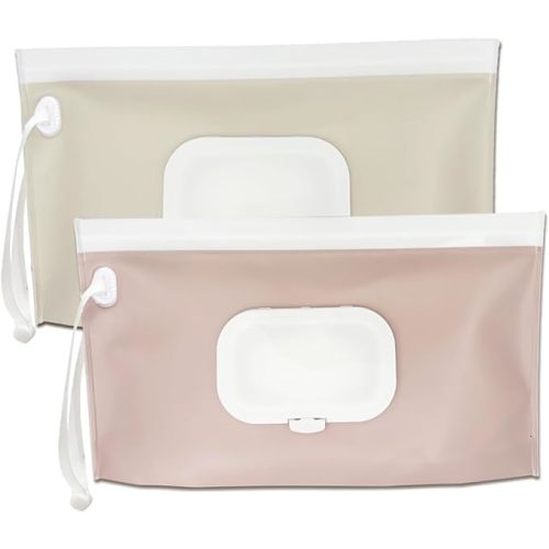 Baby wipes dispenser，portable baby wipes holder for outdoor, Refillable baby wipes container, on the go wet wipe pouch for travel, resuable wipes dispenser for hiking (sage)