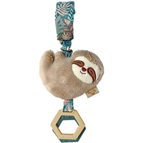 Itzy Ritzy - Ritzy Jingle Toy for Stroller, Car Seat or Activity Gym; Features Jingle Sound, Hexagon Rings and Adjustable Attachment Loop; Sloth