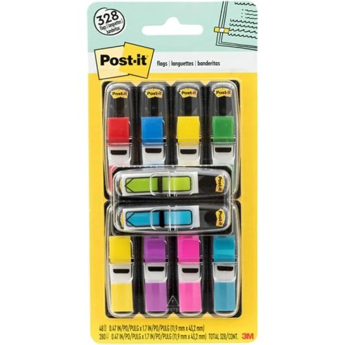 Post-it Flags Value Pack, 35/Dispenser, 8 Dispensers/Pack, .47 in Wide, Assorted Colors, Includes 48 Free Arrow Flags (683-VAD1)