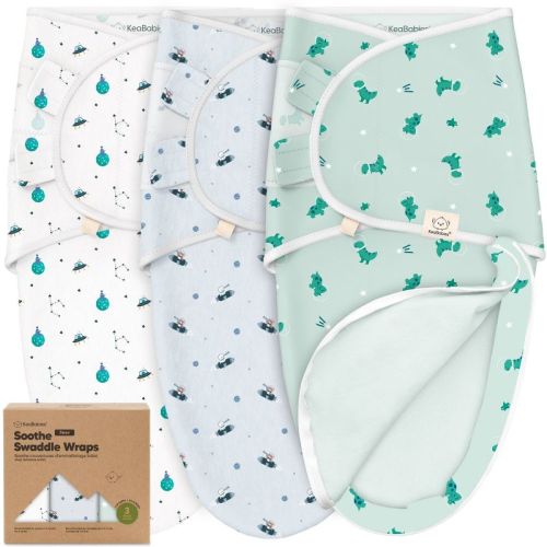 3pk Soothe Zippy Baby Swaddles 0-6 Months, Newborn Sleep Sacks, Zipper Swaddle, Wearable Swaddle Blanket (Space Quest)