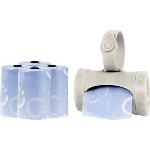 Ubbi On-the-Go Gray Bag Dispenser and Waste Disposal Bags Refill, 60 Lavender Scented Diaper Bags, Baby Savings Bundle, New Parent Gift