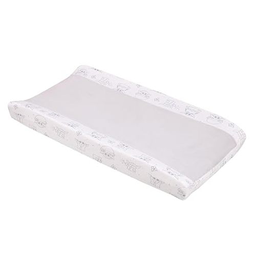 Star Wars Grogu Cutest in The Galaxy Cream and White Super Soft Contoured Changing Pad Cover