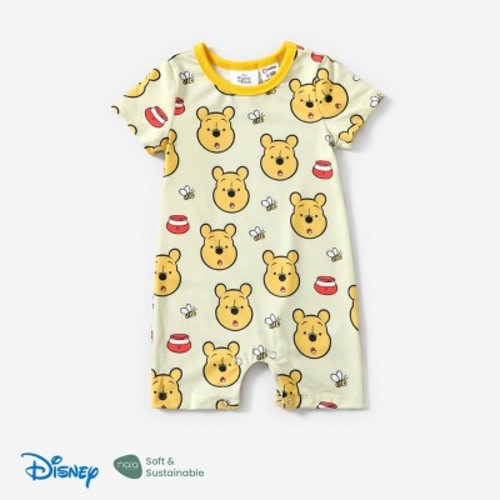 Disney Winnie the Pooh Baby Romper: Long Sleeve Almond Beige Jumpsuit for Daily and Birthday Gift