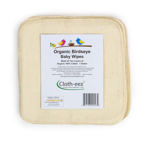 Cloth-eez Birdseye Wipes - made of organic cotton
